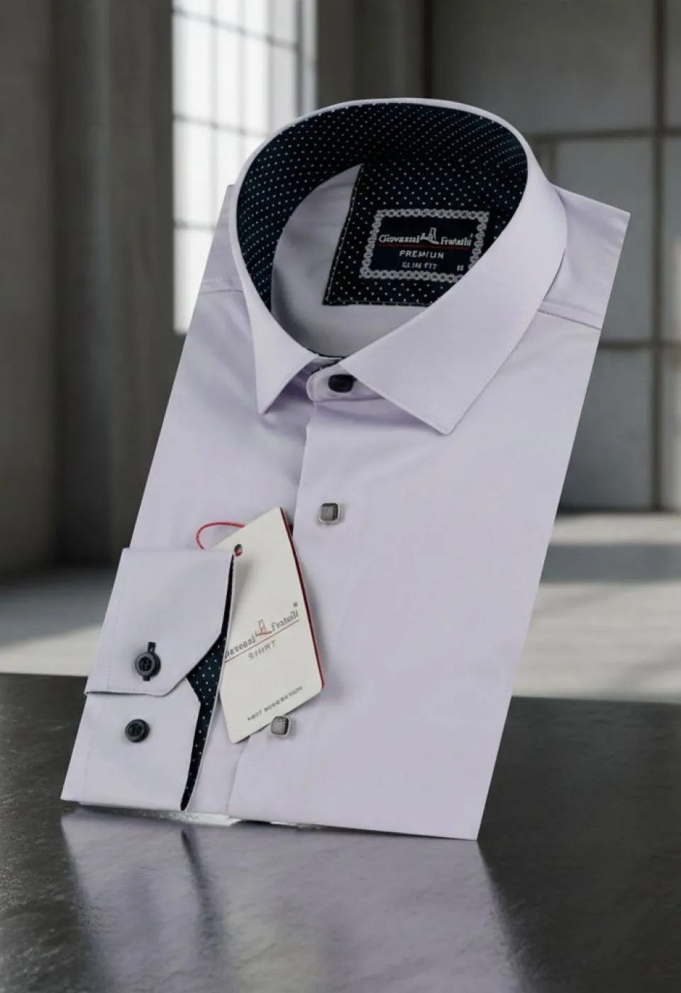 Slim Fit Uzun Kol Düz Renk Saten Erkek Gömlek 3GMK316027002