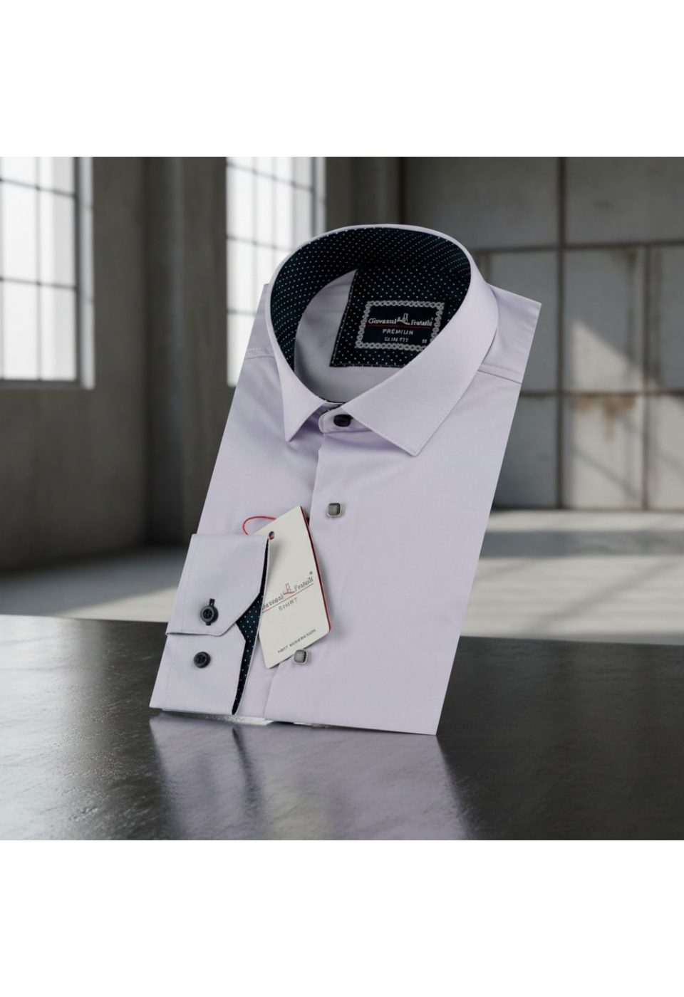 Slim Fit Uzun Kol Düz Renk Saten Erkek Gömlek 3GMK316027002 - Giovanni Fratelli