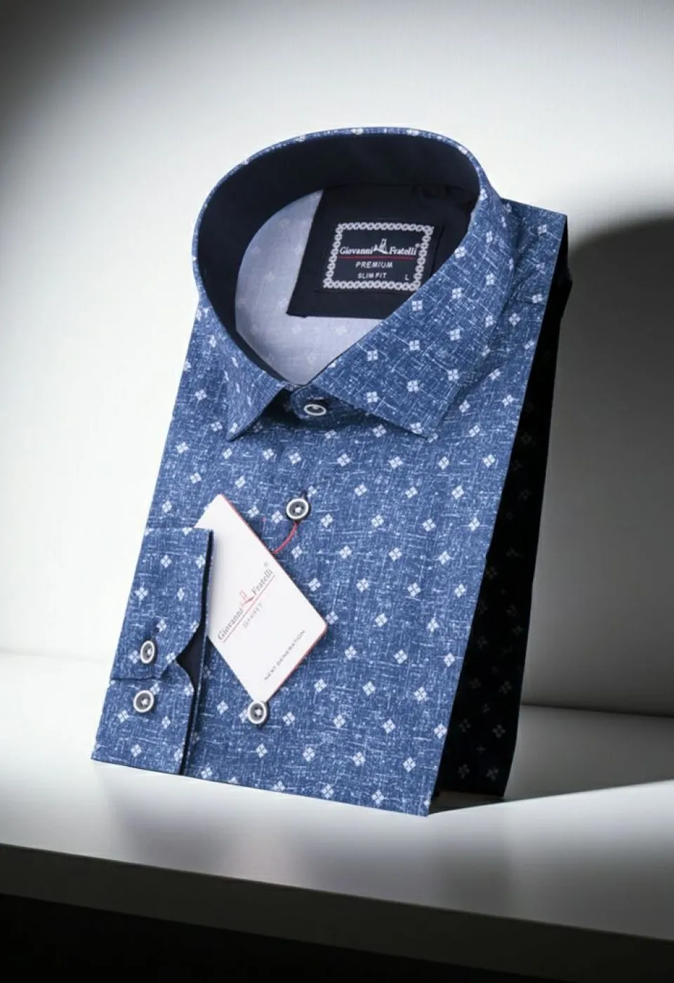 Slim Fit Uzun Kol Desenli Dijital Baskılı Erkek Gömlek 3GMK316031001