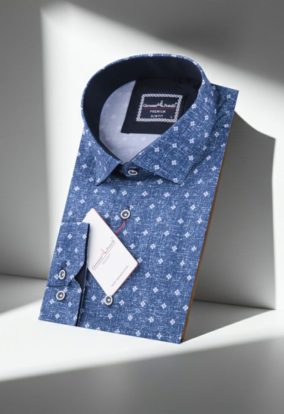 6031 CR DIGITAL 001 Slim Fit Uzun Kol Desenli Dijital Baskılı Erkek Gömlek 3GMK316031001 - Giovanni Fratelli