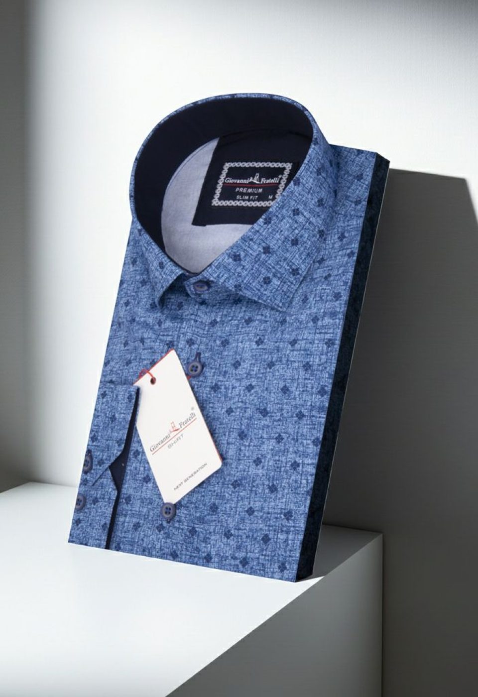 Slim Fit Uzun Kol Desenli Dijital Baskılı Erkek Gömlek 3GMK316031004