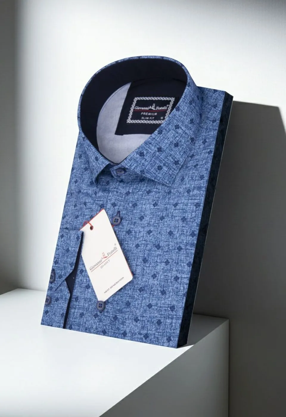 Slim Fit Uzun Kol Desenli Dijital Baskılı Erkek Gömlek 3GMK316031004