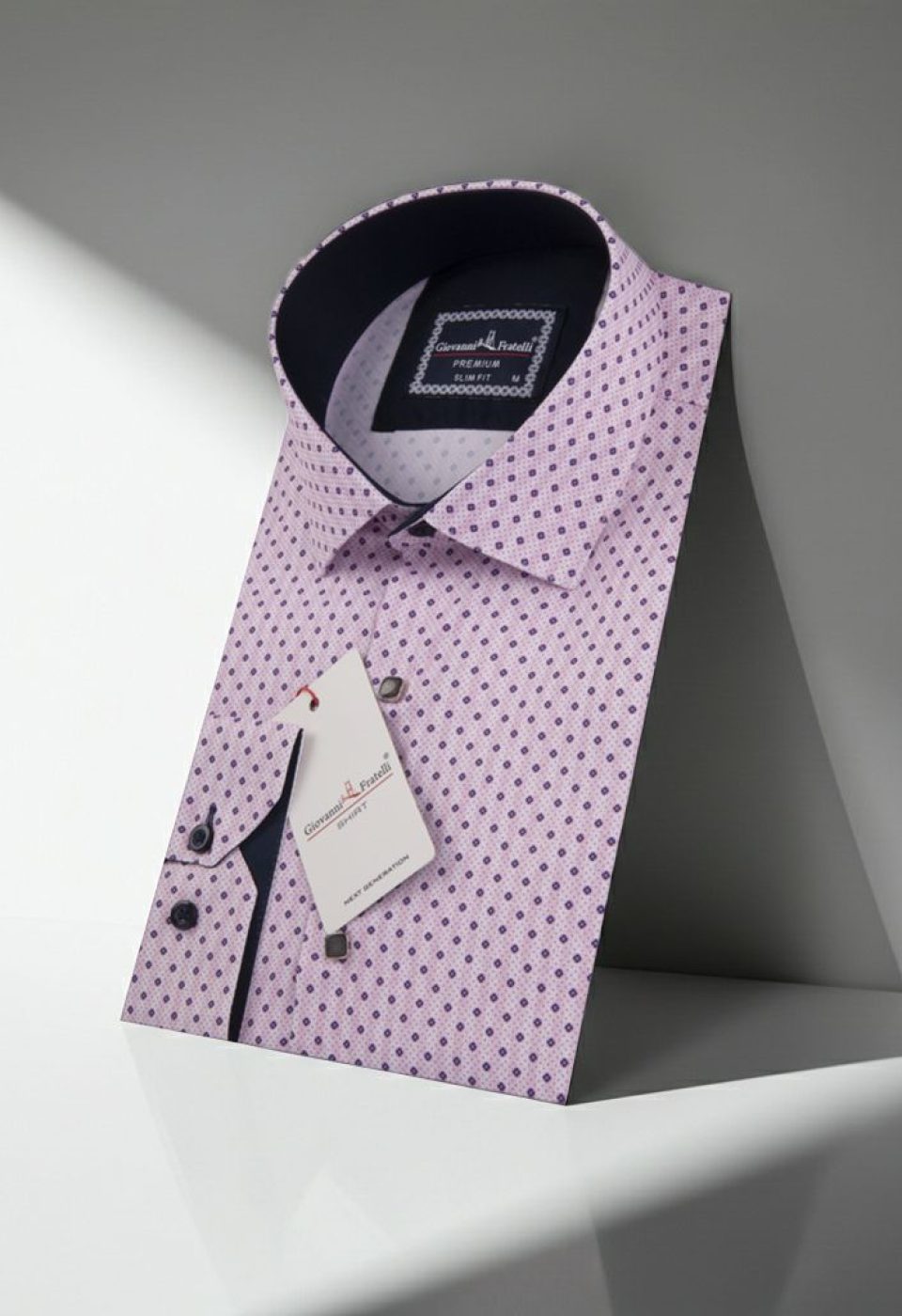 Slim Fit Uzun Kol Desenli Dijital Baskılı Erkek Gömlek 3GMK316033005
