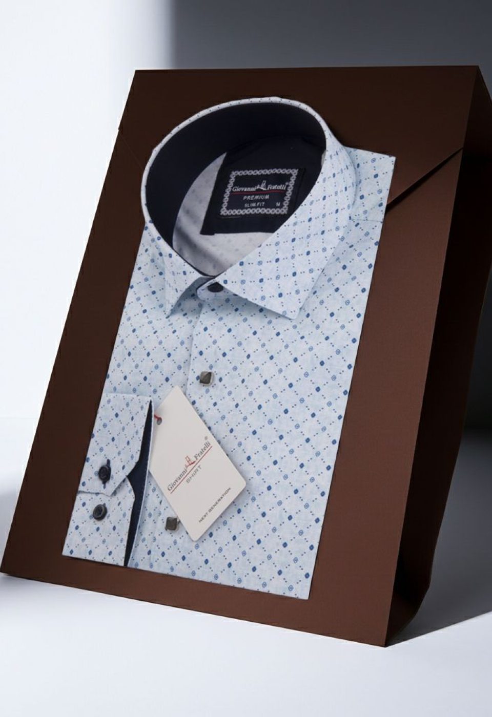 Slim Fit Uzun Kol Desenli Dijital Baskılı Erkek Gömlek 3GMK316033007