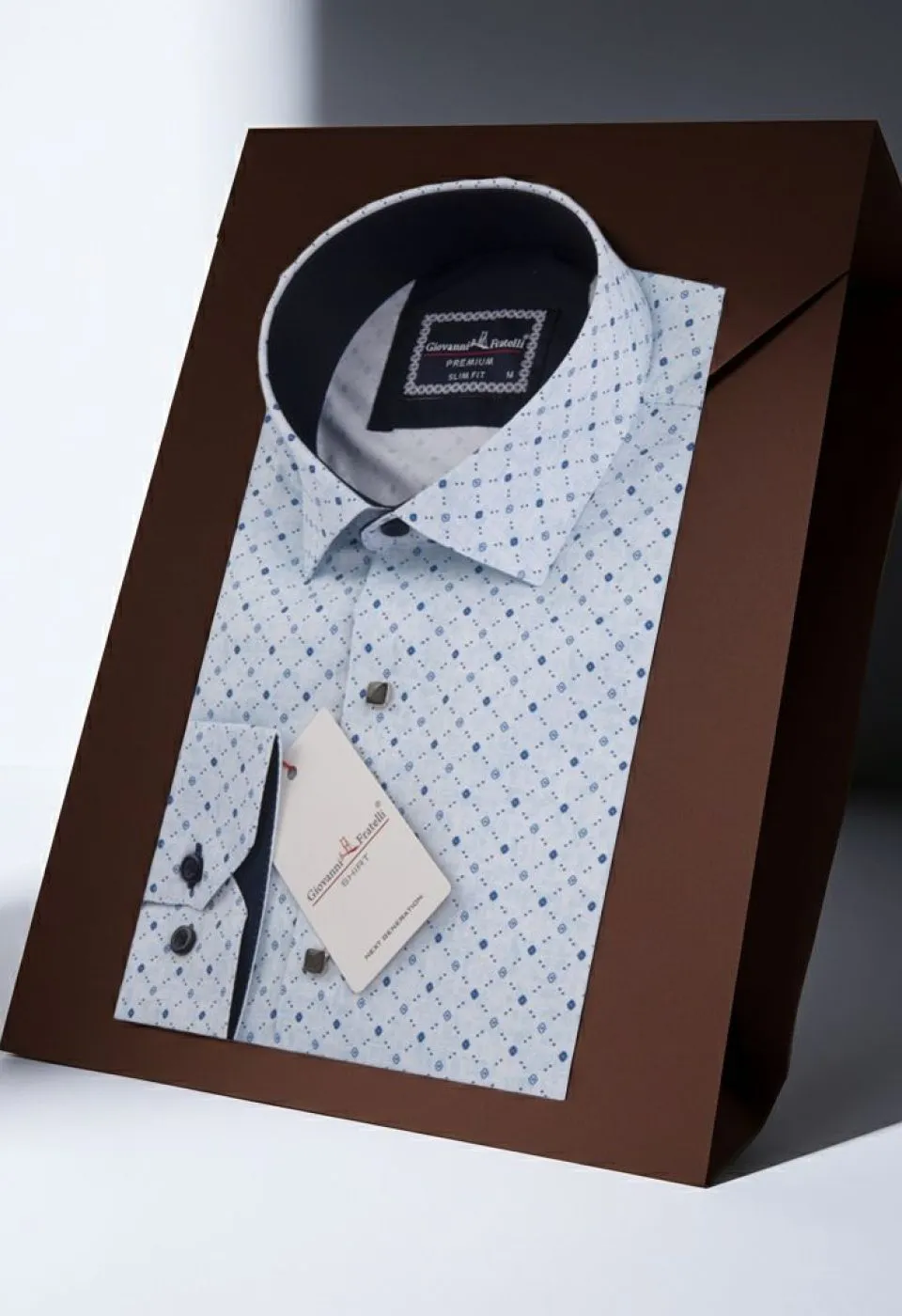 Slim Fit Uzun Kol Desenli Dijital Baskılı Erkek Gömlek 3GMK316033007