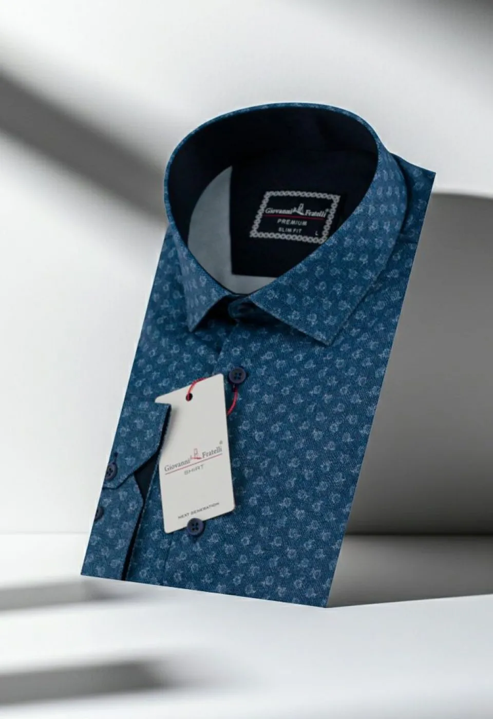 Slim Fit Uzun Kol Desenli Dijital Baskılı Erkek Gömlek 3GMK316036008