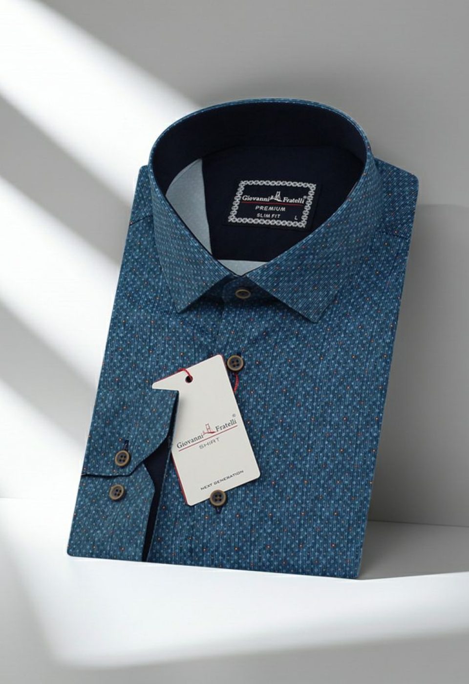 Slim Fit Uzun Kol Desenli Dijital Baskılı Erkek Gömlek 3GMK316036013