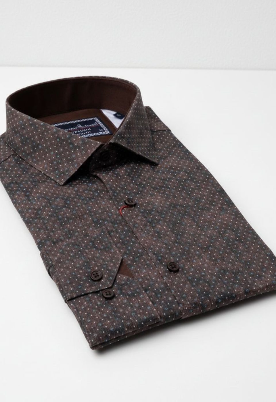 Slim Fit Uzun Kol Desenli Dijital Baskılı Erkek Gömlek 3GMK316039001