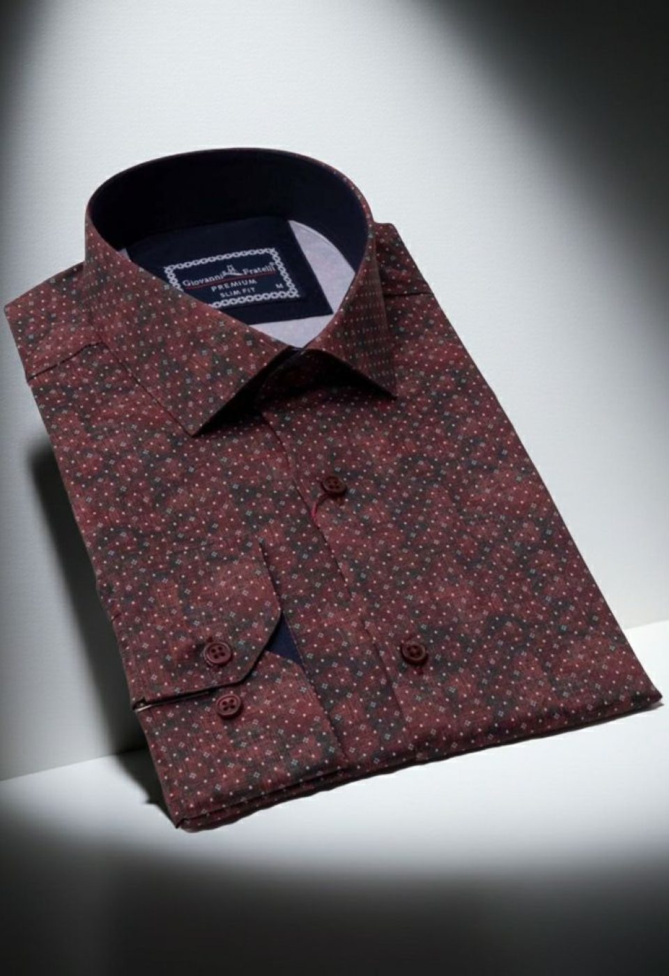 Slim Fit Uzun Kol Desenli Dijital Baskılı Erkek Gömlek 3GMK316039002