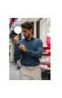 Slim Fit Uzun Kol Desenli Dijital Baskılı Erkek Gömlek 3GMK316039003