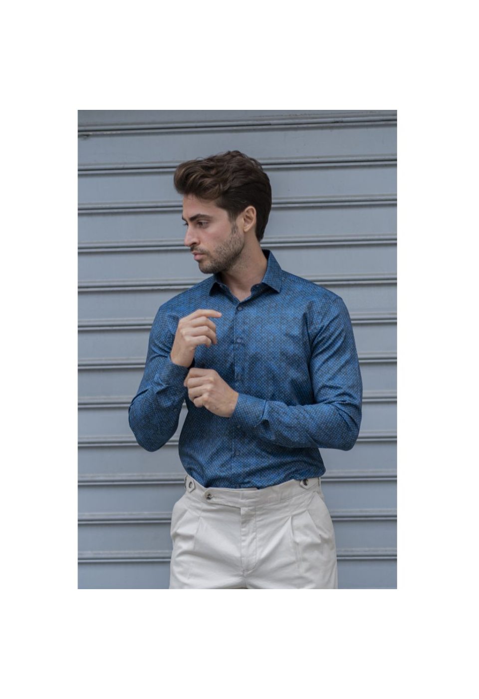 Slim Fit Uzun Kol Desenli Dijital Baskılı Erkek Gömlek 3GMK316039003 - Giovanni Fratelli
