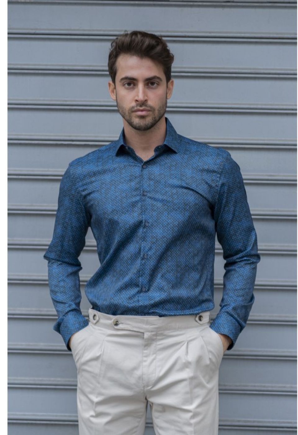 Slim Fit Uzun Kol Desenli Dijital Baskılı Erkek Gömlek 3GMK316039003 - Giovanni Fratelli