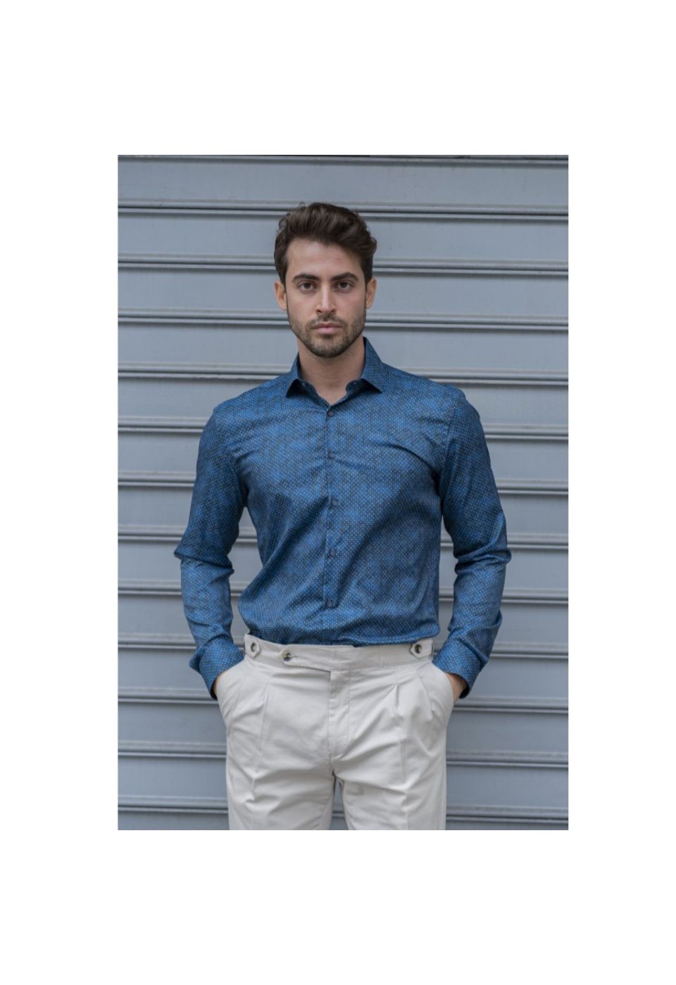 Slim Fit Uzun Kol Desenli Dijital Baskılı Erkek Gömlek 3GMK316039003 - Giovanni Fratelli