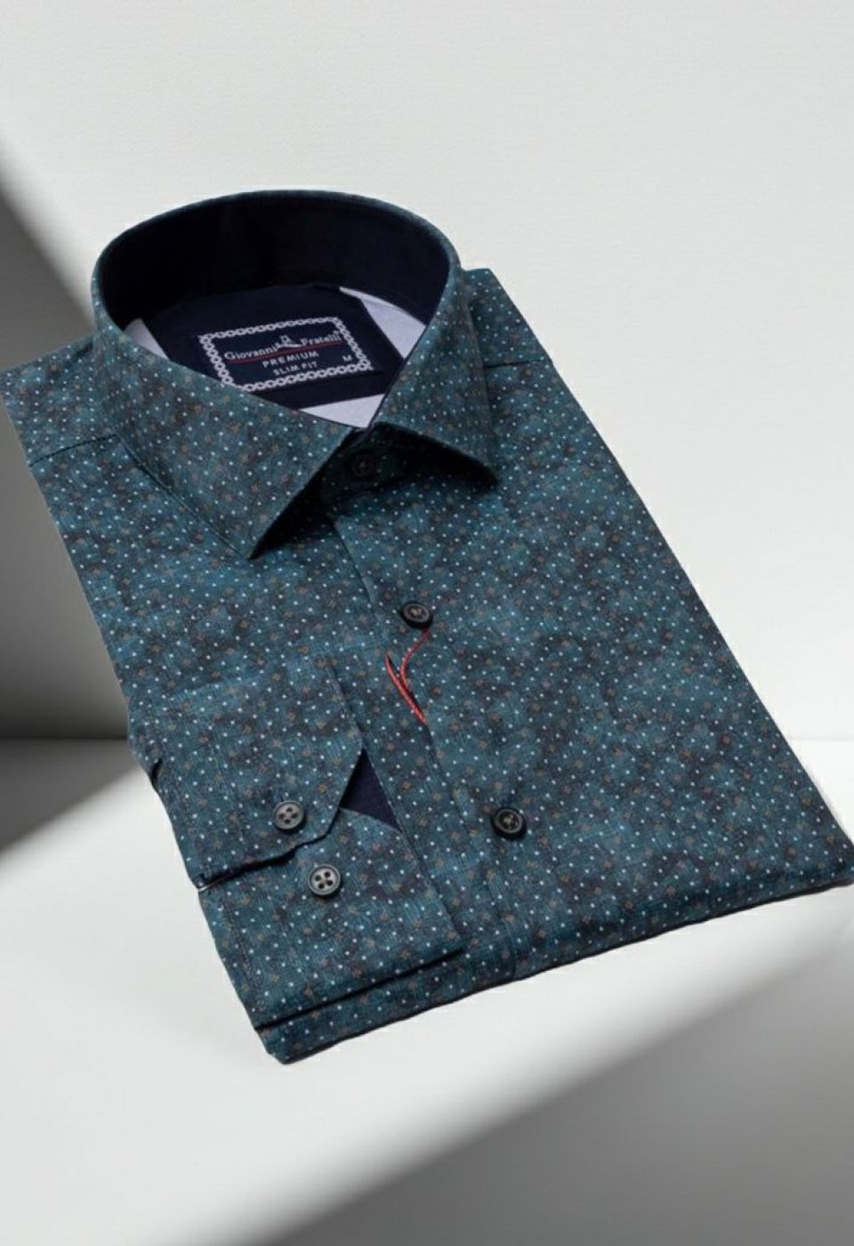 Slim Fit Uzun Kol Desenli Dijital Baskılı Erkek Gömlek 3GMK316039004