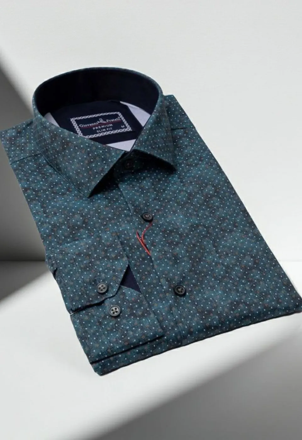 Slim Fit Uzun Kol Desenli Dijital Baskılı Erkek Gömlek 3GMK316039004