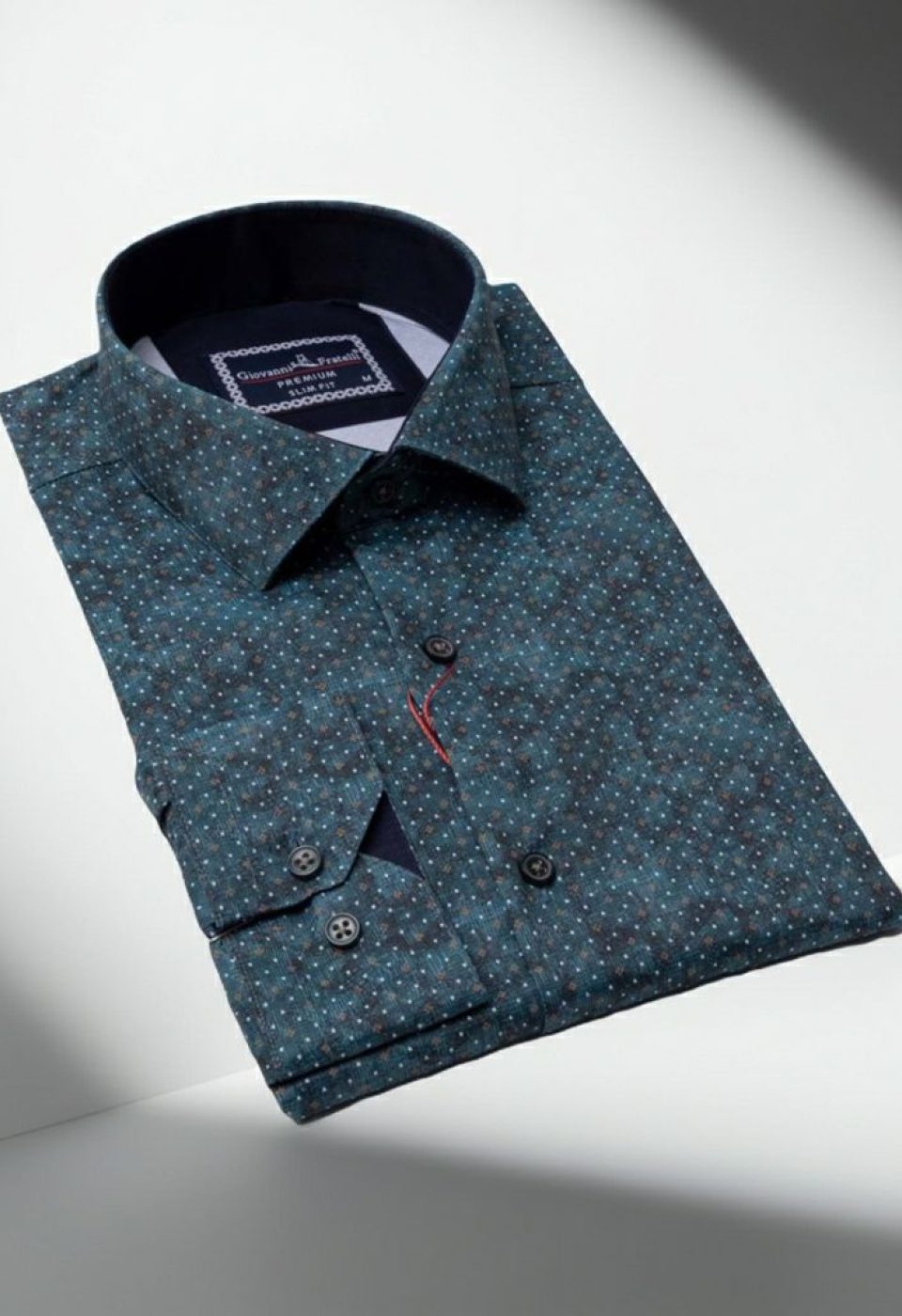 Slim Fit Uzun Kol Desenli Dijital Baskılı Erkek Gömlek 3GMK316039004