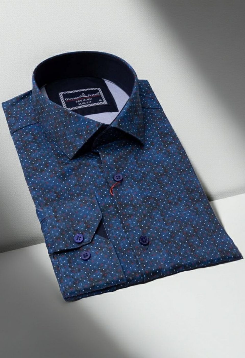Slim Fit Uzun Kol Desenli Dijital Baskılı Erkek Gömlek 3GMK316039006
