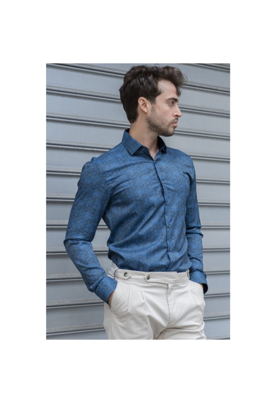 Slim Fit Uzun Kol Desenli Dijital Baskılı Erkek Gömlek 3GMK316040003 - Giovanni Fratelli