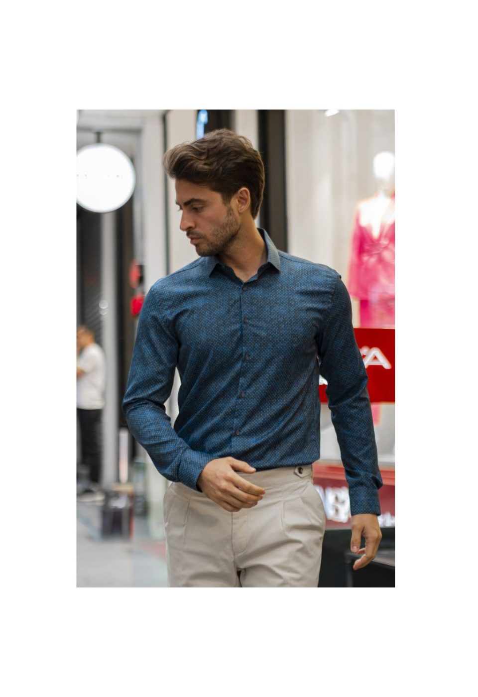 Slim Fit Uzun Kol Desenli Dijital Baskılı Erkek Gömlek 3GMK316040003 - Giovanni Fratelli