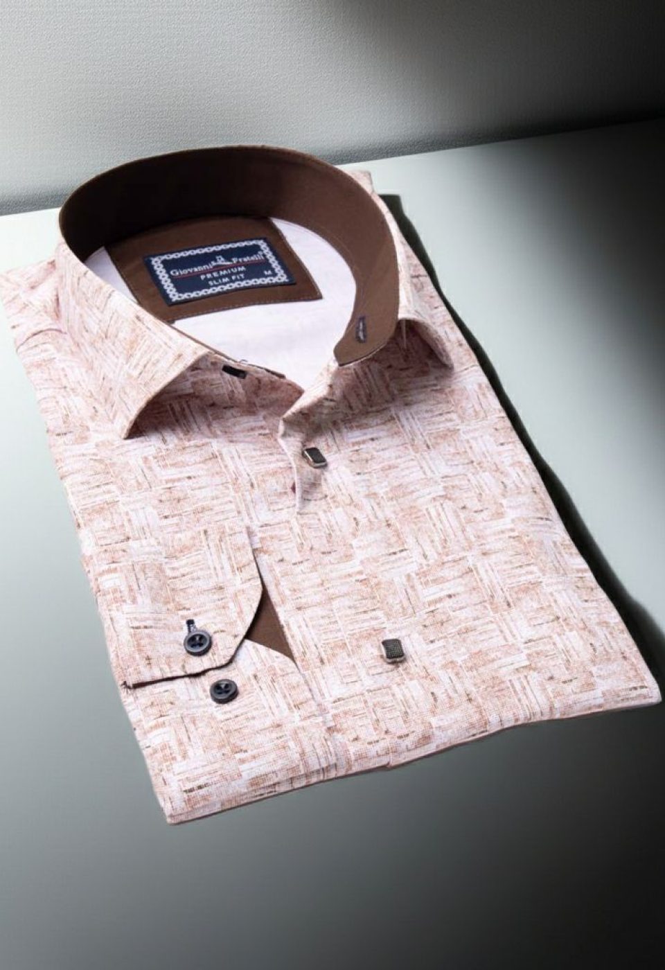 Slim Fit Uzun Kol Desenli Dijital Baskılı Erkek Gömlek 3GMK316040008 - Giovanni Fratelli