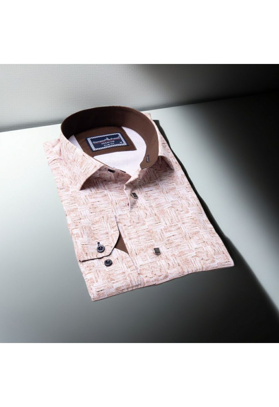 Slim Fit Uzun Kol Desenli Dijital Baskılı Erkek Gömlek 3GMK316040008 - Giovanni Fratelli