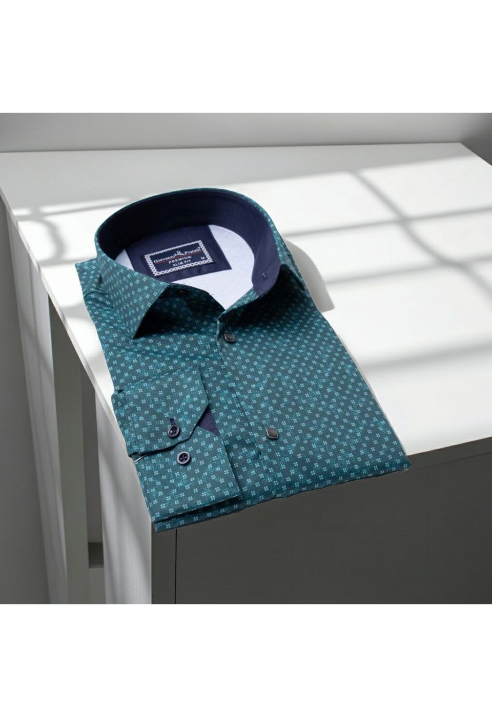 6040 CR DIGITAL CONTE 011 Slim Fit Uzun Kol Desenli Dijital Baskılı Erkek Gömlek 3GMK316040011 - Giovanni Fratelli