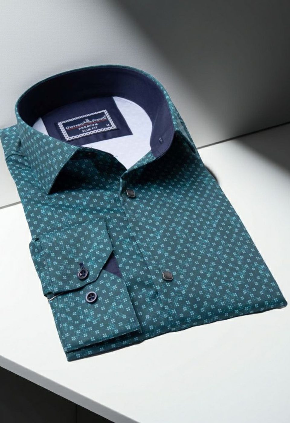 6040 CR DIGITAL CONTE 011 Slim Fit Uzun Kol Desenli Dijital Baskılı Erkek Gömlek 3GMK316040011 - Giovanni Fratelli