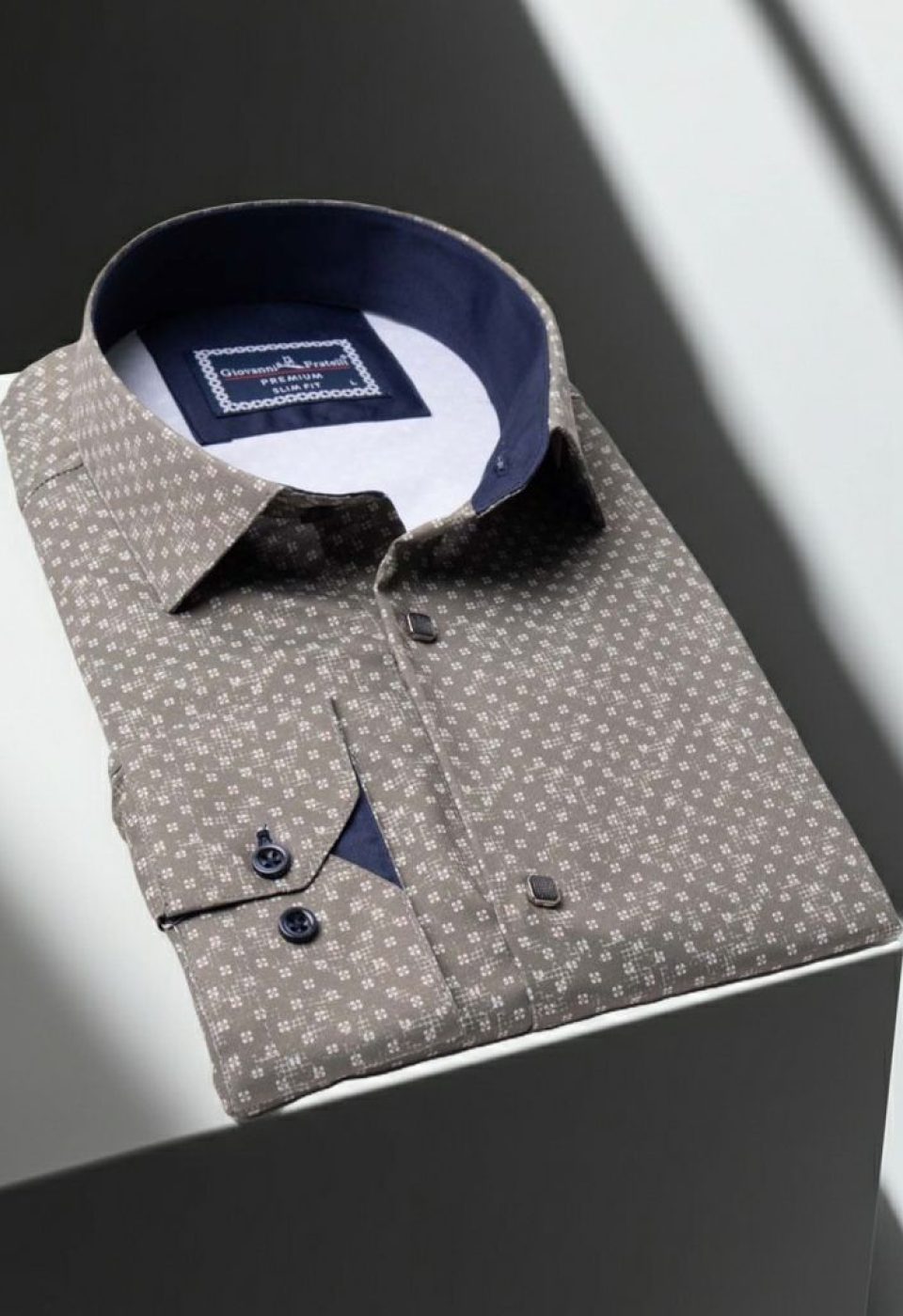 Slim Fit Uzun Kol Desenli Dijital Baskılı Erkek Gömlek 3GMK316040012