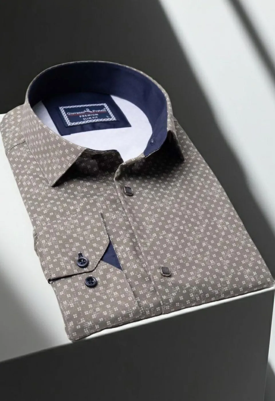 Slim Fit Uzun Kol Desenli Dijital Baskılı Erkek Gömlek 3GMK316040012
