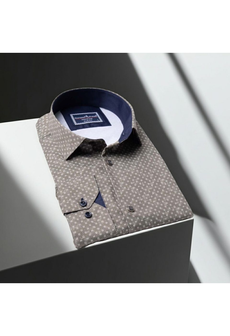 6040 CR DIGITAL CONTE 012 Slim Fit Uzun Kol Desenli Dijital Baskılı Erkek Gömlek 3GMK316040012 - Giovanni Fratelli