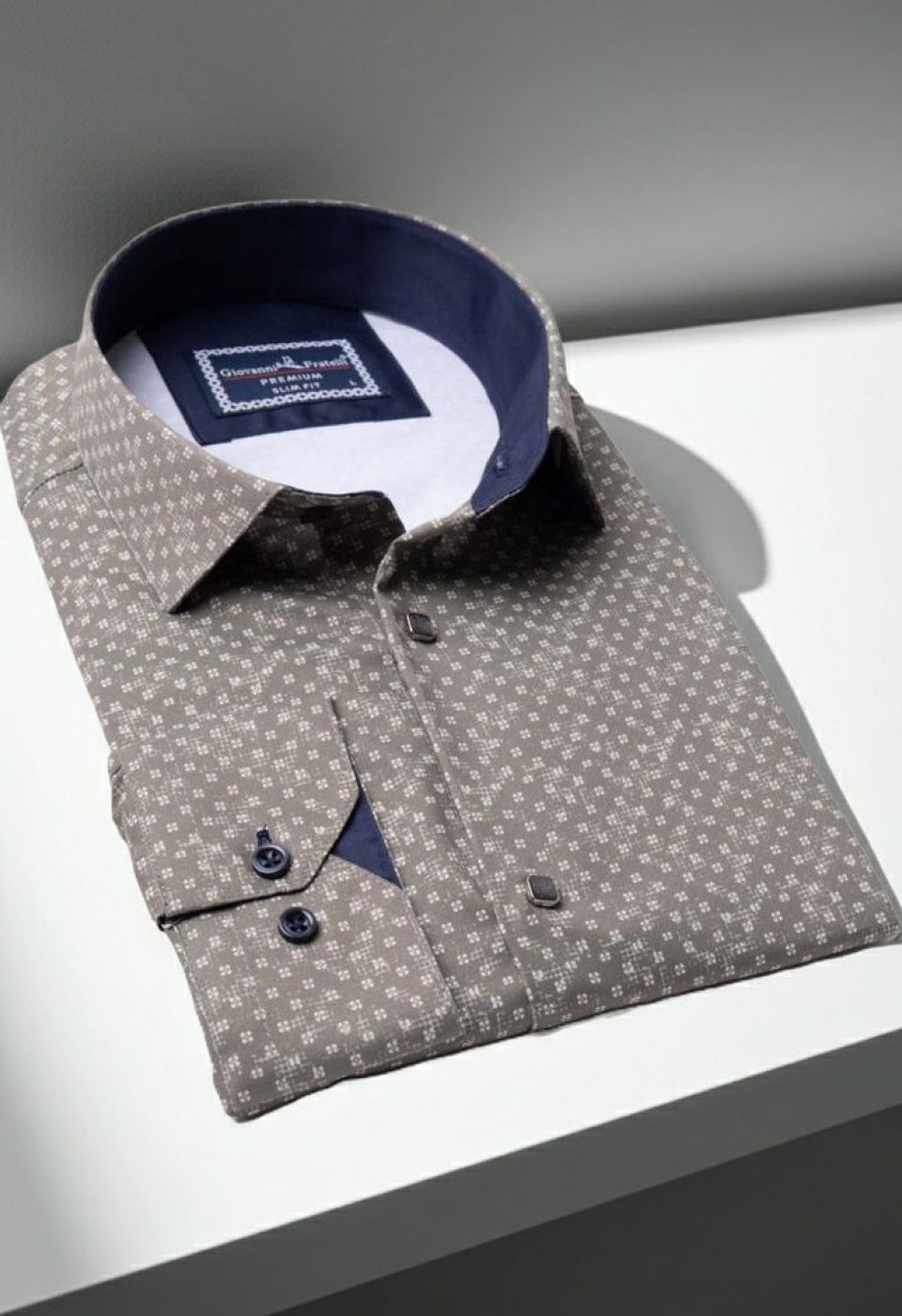 6040 CR DIGITAL CONTE 012 Slim Fit Uzun Kol Desenli Dijital Baskılı Erkek Gömlek 3GMK316040012 - Giovanni Fratelli