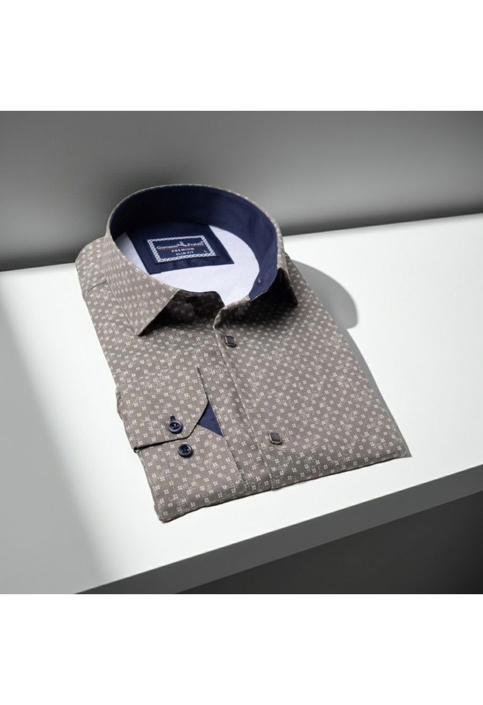 6040 CR DIGITAL CONTE 012 Slim Fit Uzun Kol Desenli Dijital Baskılı Erkek Gömlek 3GMK316040012 - Giovanni Fratelli