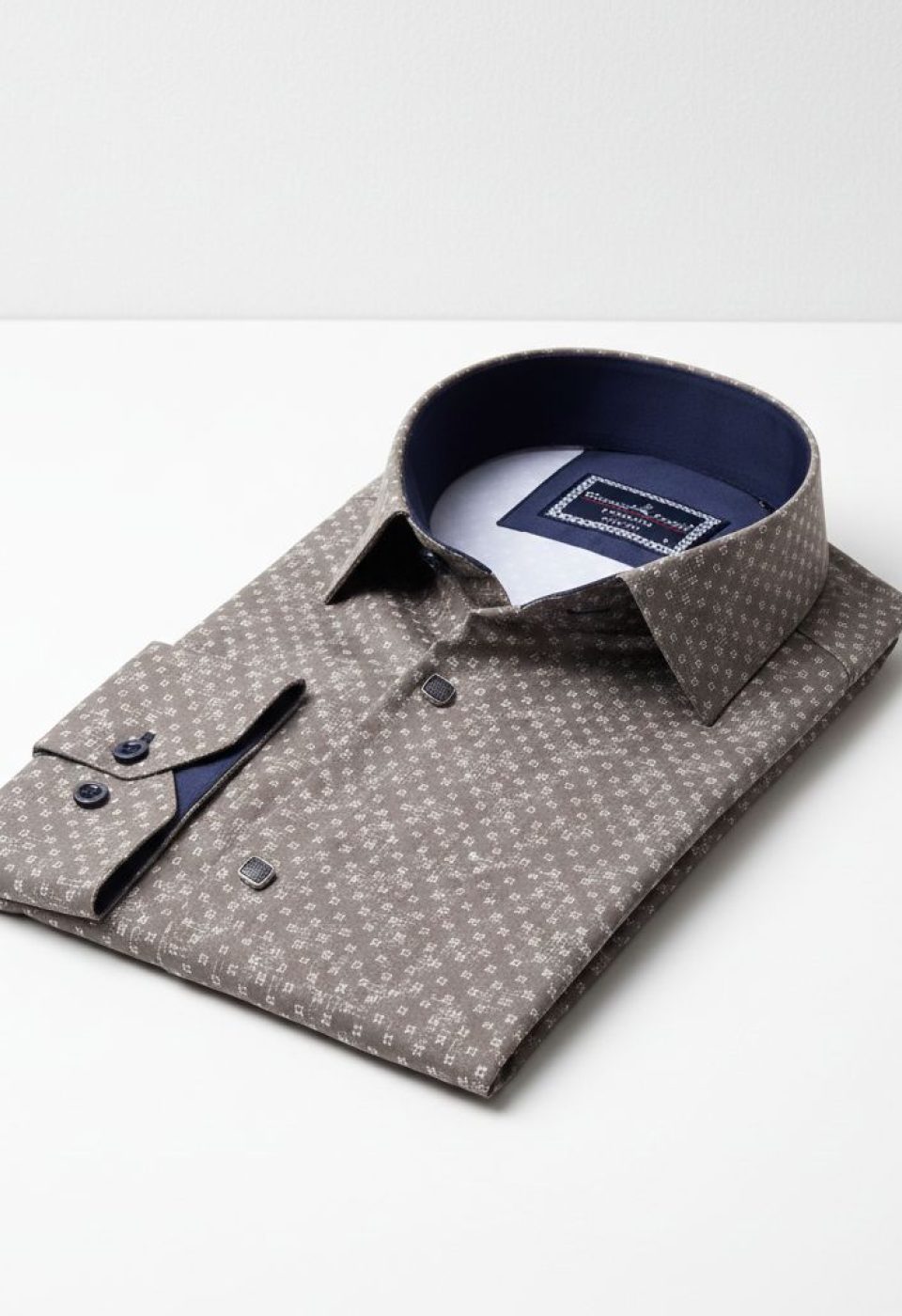 Slim Fit Uzun Kol Desenli Dijital Baskılı Erkek Gömlek 3GMK316040012