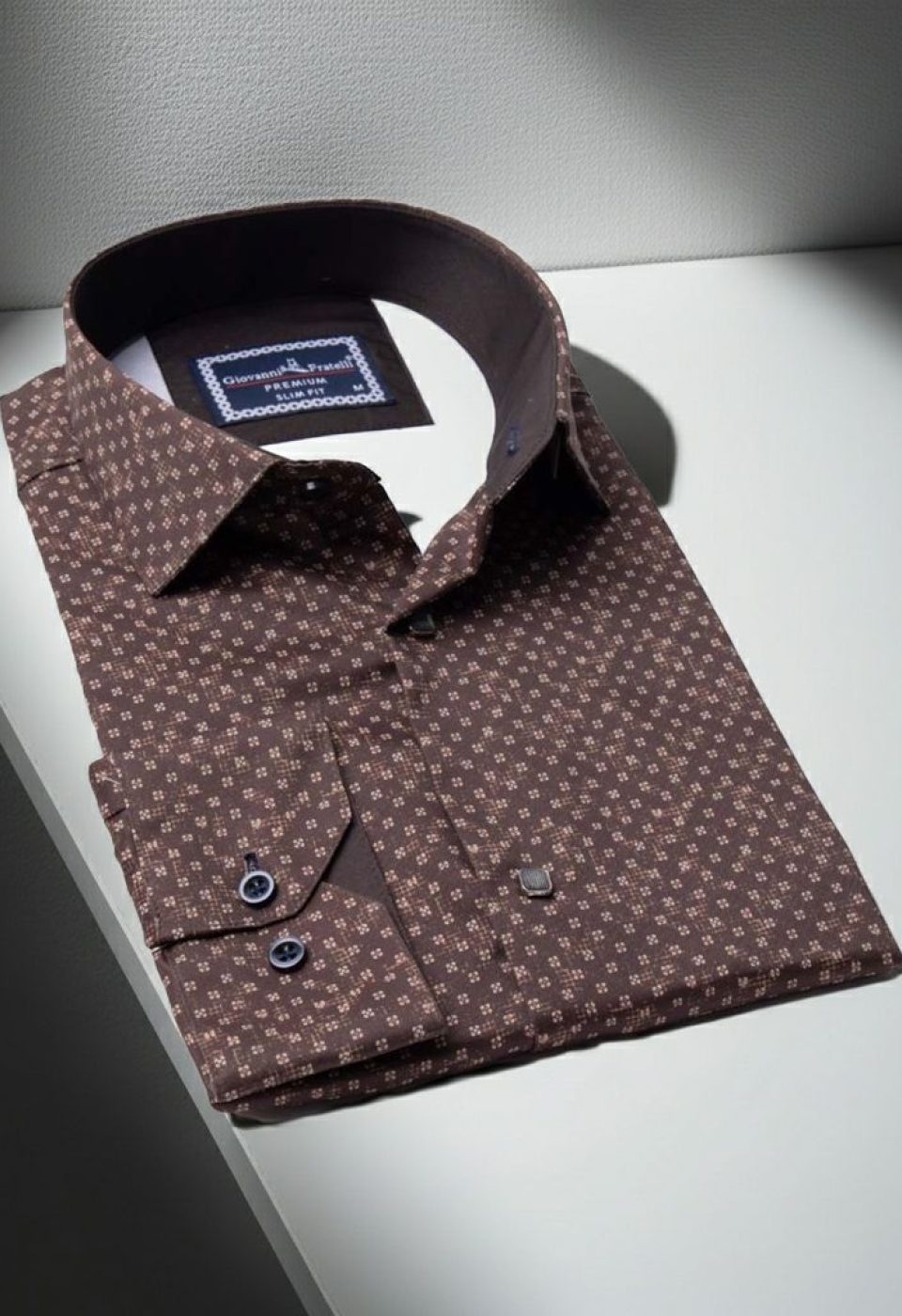 Slim Fit Uzun Kol Desenli Dijital Baskılı Erkek Gömlek 3GMK316040015