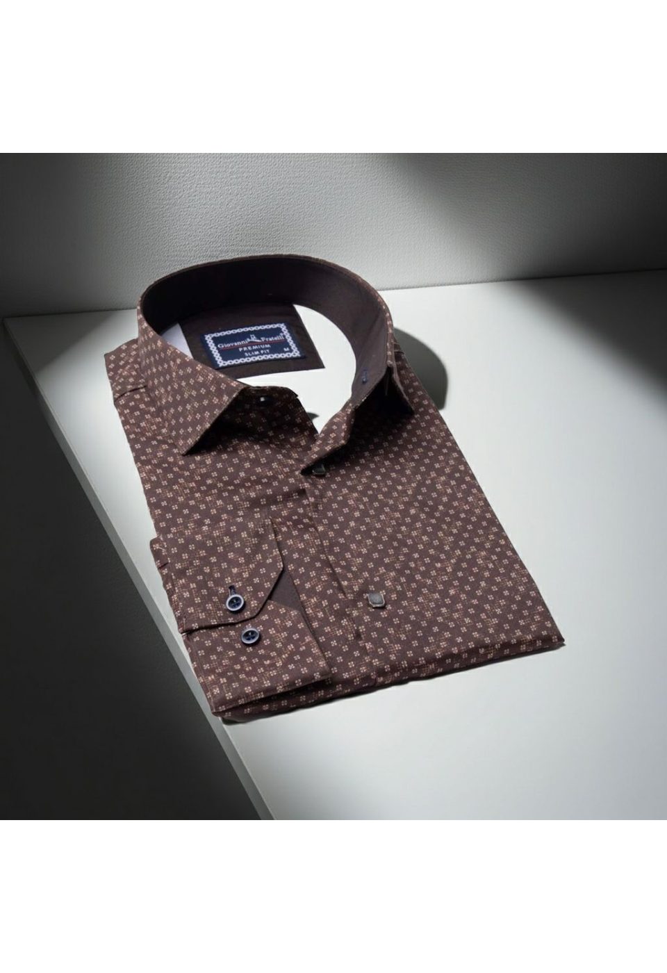 6040 CR DIGITAL CONTE 015 Slim Fit Uzun Kol Desenli Dijital Baskılı Erkek Gömlek 3GMK316040015 - Giovanni Fratelli