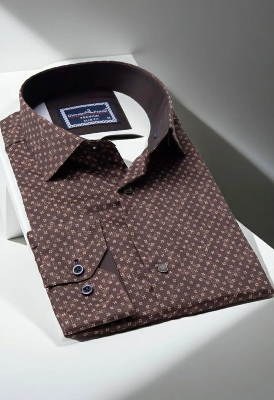 Slim Fit Uzun Kol Desenli Dijital Baskılı Erkek Gömlek 3GMK316040015