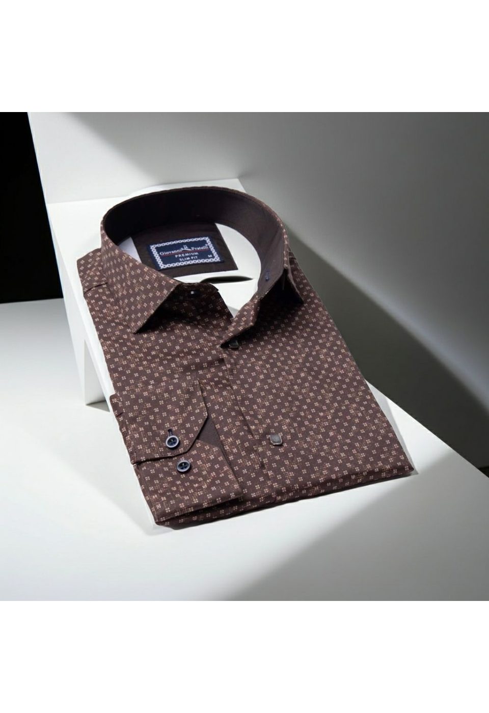 6040 CR DIGITAL CONTE 015 Slim Fit Uzun Kol Desenli Dijital Baskılı Erkek Gömlek 3GMK316040015 - Giovanni Fratelli