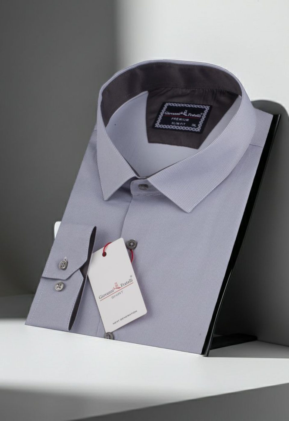 Büyük Beden Slim Fit Uzun Kol Desenli Saten Erkek Gömlek 4GMK316041002