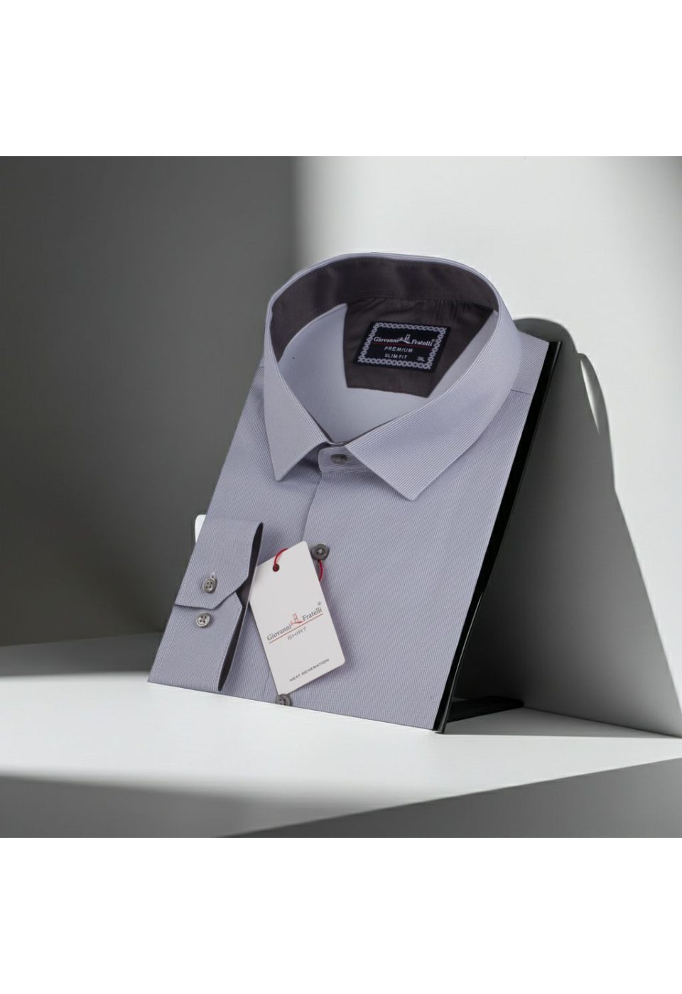 Büyük Beden Slim Fit Uzun Kol Desenli Saten Erkek Gömlek 4GMK316041002 - Giovanni Fratelli