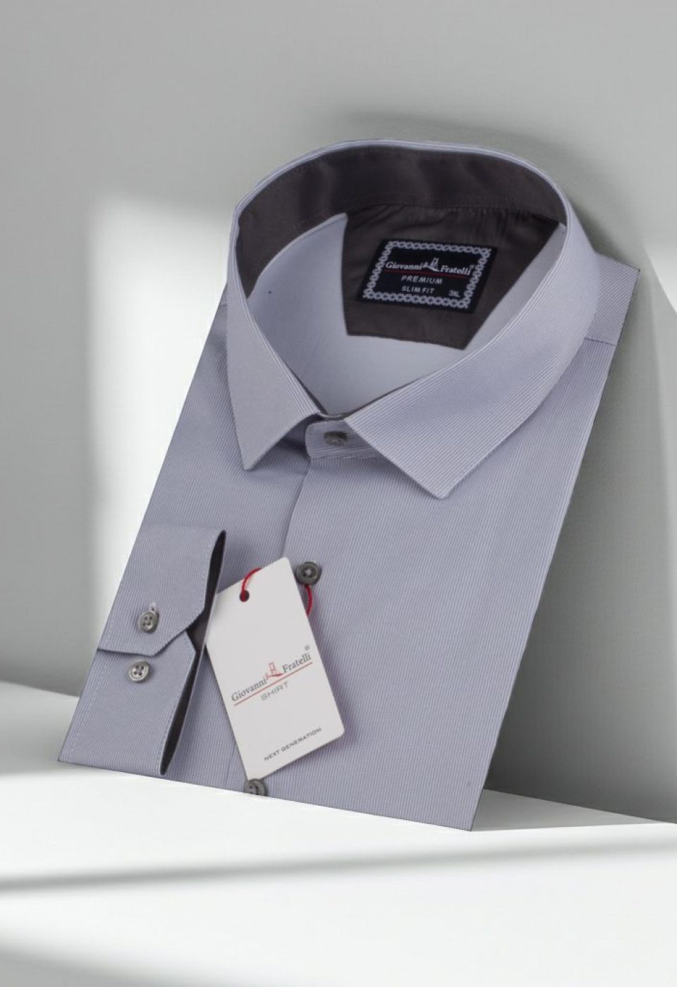 Büyük Beden Slim Fit Uzun Kol Desenli Saten Erkek Gömlek 4GMK316041002