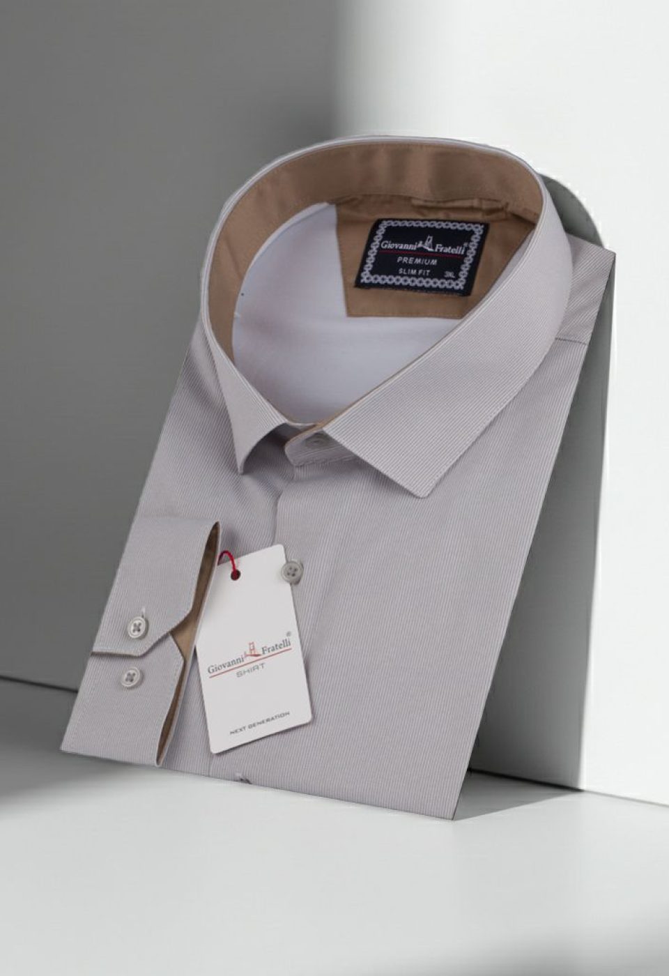 Büyük Beden Slim Fit Uzun Kol Desenli Saten Erkek Gömlek 4GMK316041006