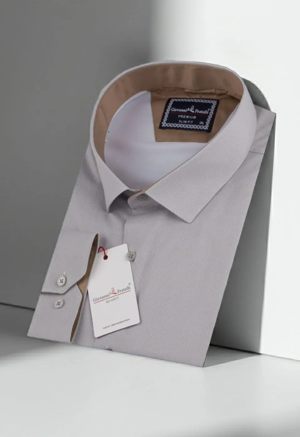 Büyük Beden Slim Fit Uzun Kol Desenli Saten Erkek Gömlek 4GMK316041006