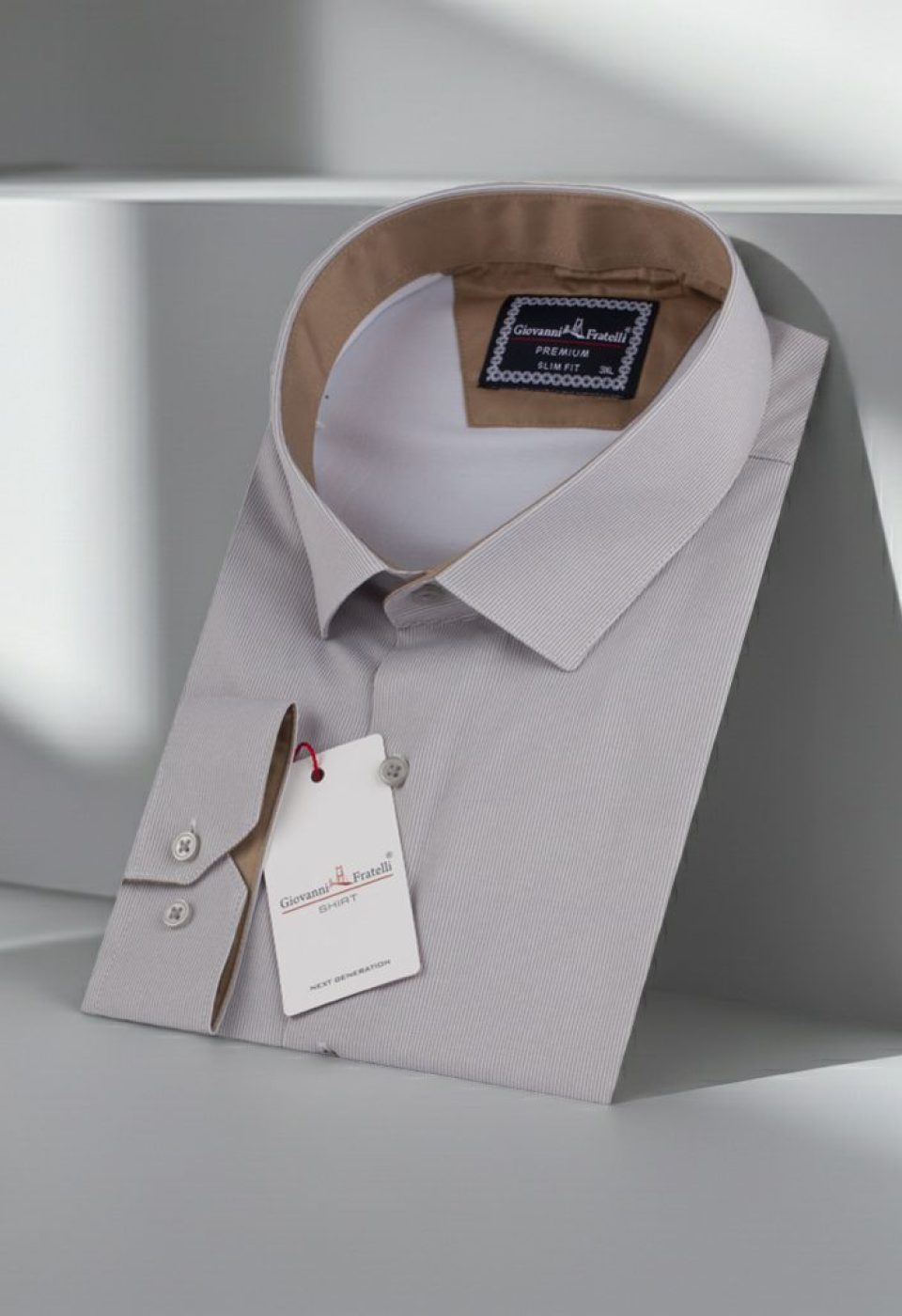Büyük Beden Slim Fit Uzun Kol Desenli Saten Erkek Gömlek 4GMK316041006