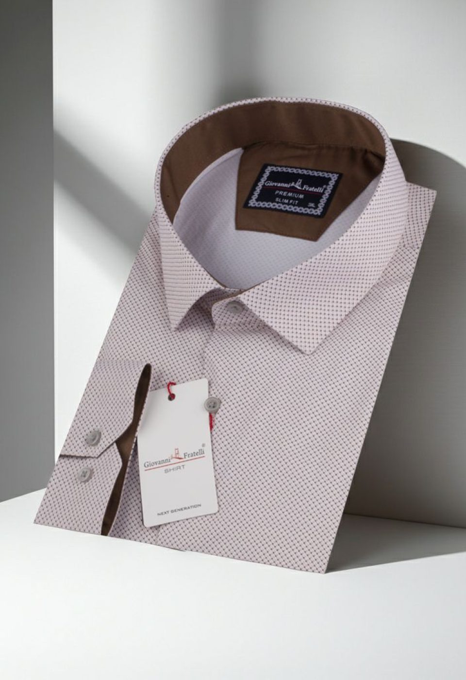 Büyük Beden Slim Fit Uzun Kol Desenli Saten Erkek Gömlek 4GMK316041007