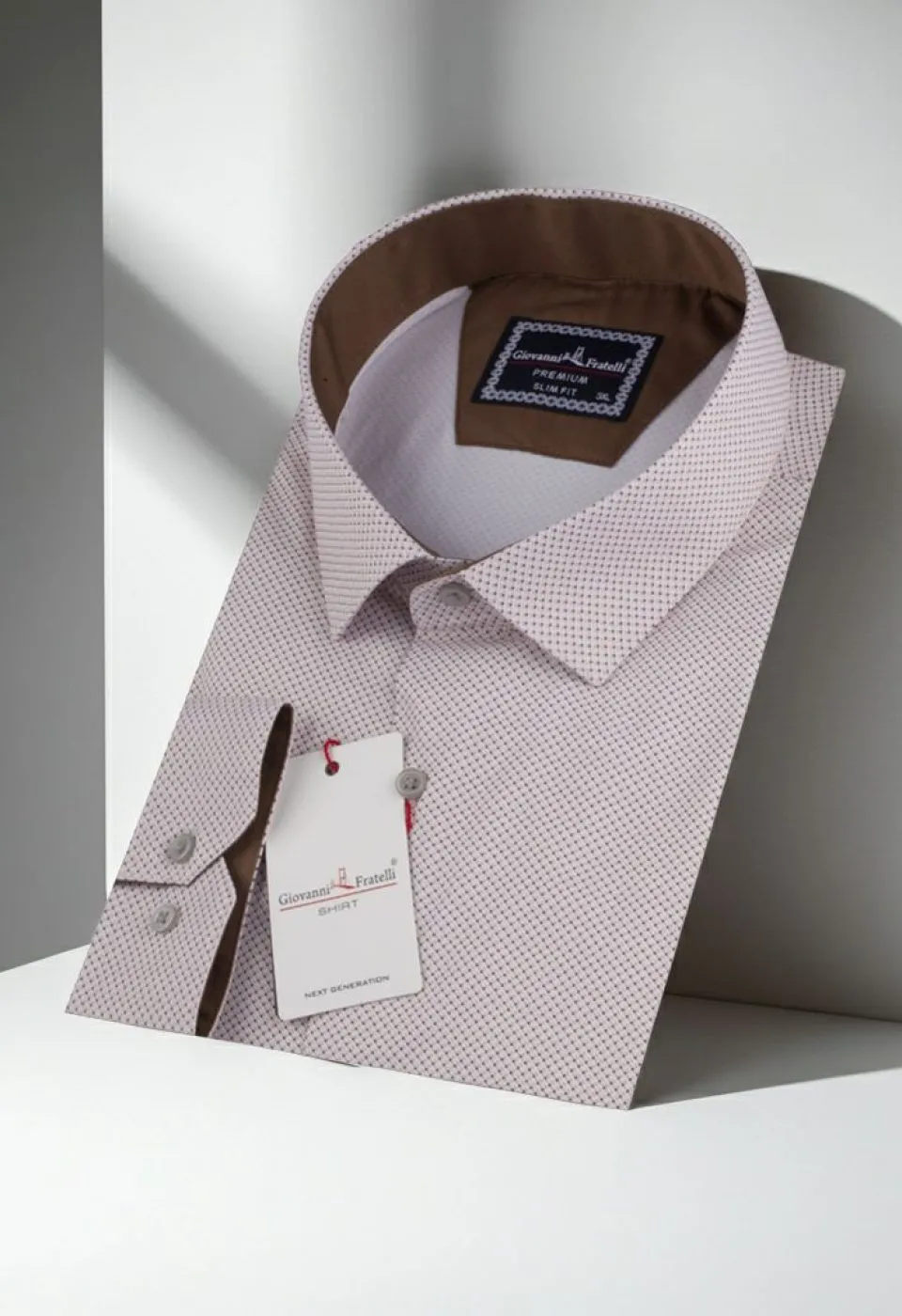 Büyük Beden Slim Fit Uzun Kol Desenli Saten Erkek Gömlek 4GMK316041007