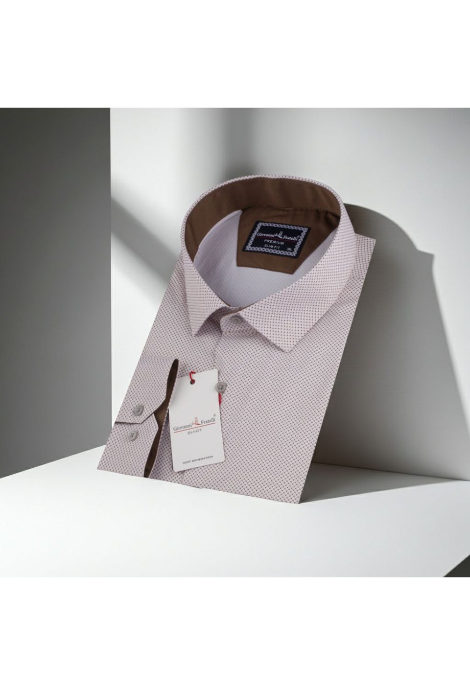Büyük Beden Slim Fit Uzun Kol Desenli Saten Erkek Gömlek 4GMK316041007 - Giovanni Fratelli