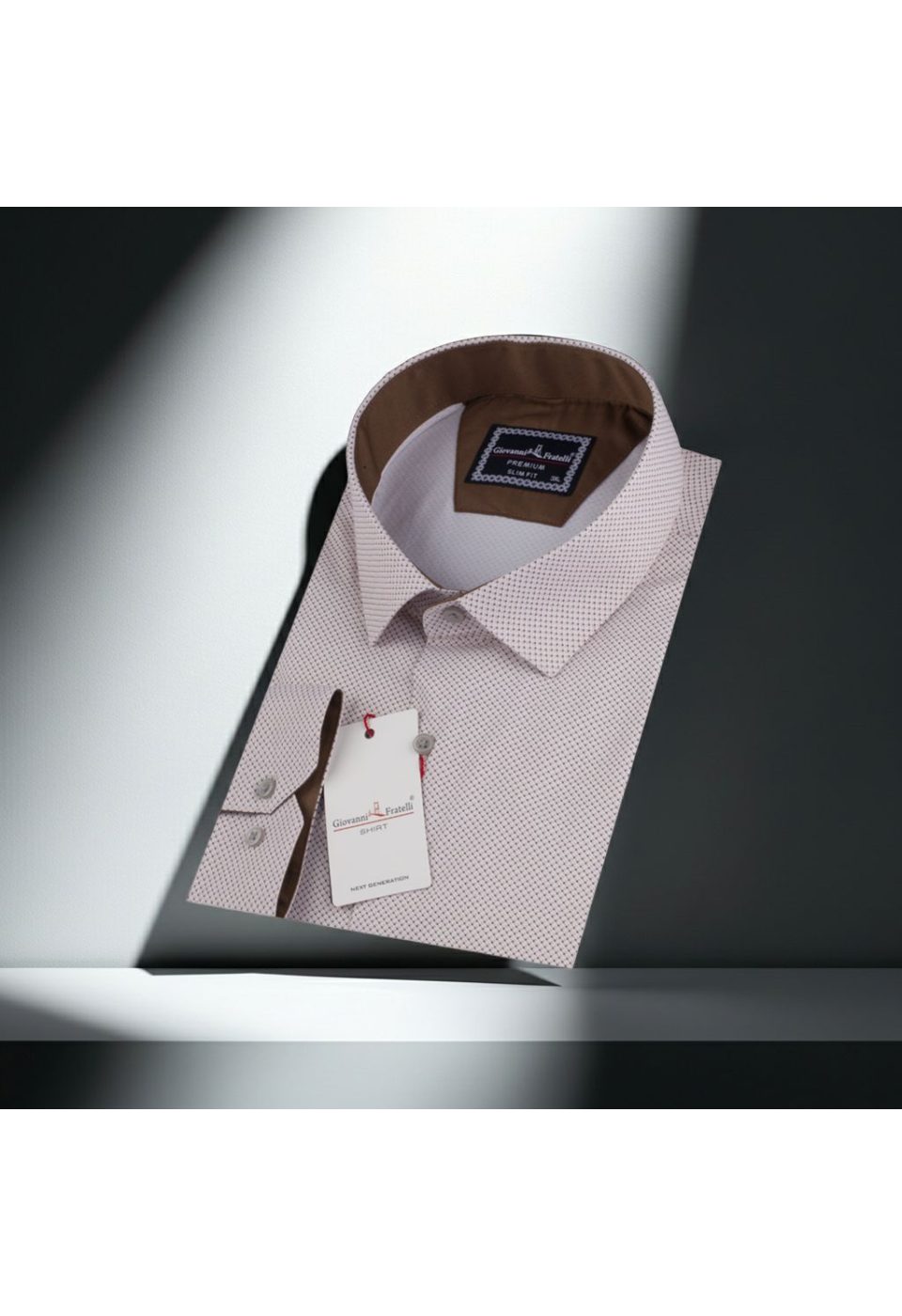 Büyük Beden Slim Fit Uzun Kol Desenli Saten Erkek Gömlek 4GMK316041007 - Giovanni Fratelli