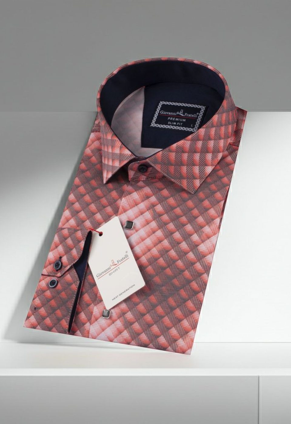 Slim Fit Uzun Kol Desenli Dijital Baskılı Erkek Gömlek 3GMK316046003