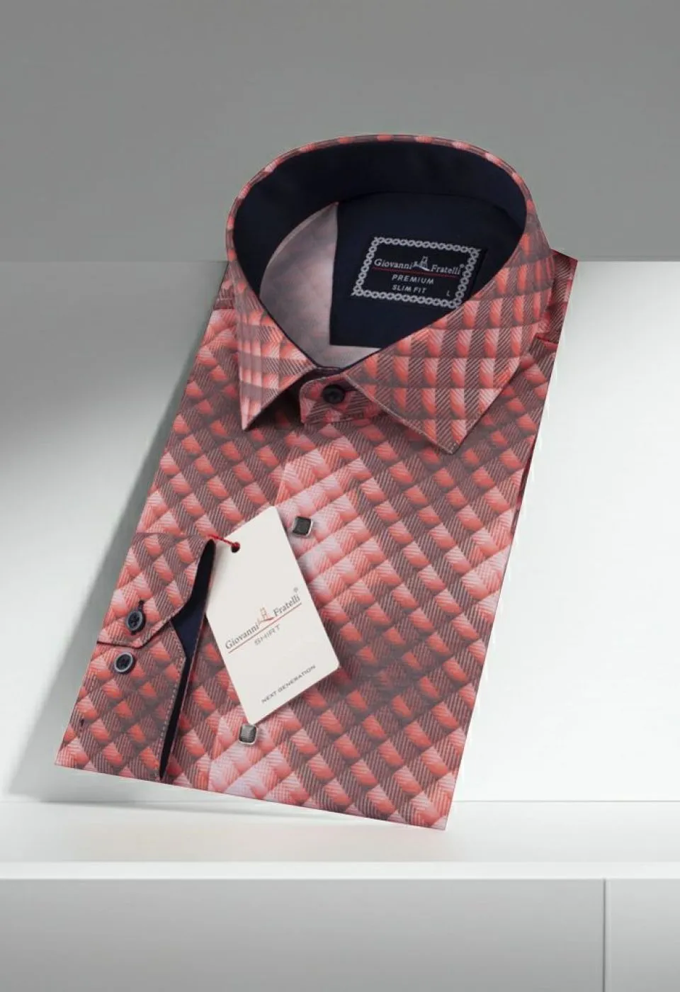 Slim Fit Uzun Kol Desenli Dijital Baskılı Erkek Gömlek 3GMK316046003