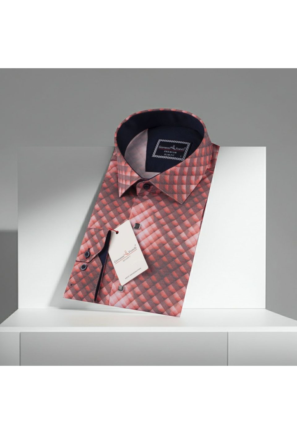 6046 CR DIGITAL 003 Slim Fit Uzun Kol Desenli Dijital Baskılı Erkek Gömlek 3GMK316046003 - Giovanni Fratelli